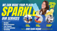 Blue Professional Cleaning Services Twitter Post Video template