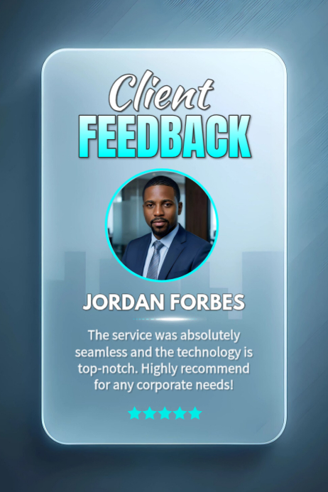 Copy of Blue Professional Client Feedback Testimonial Poster | Business ...