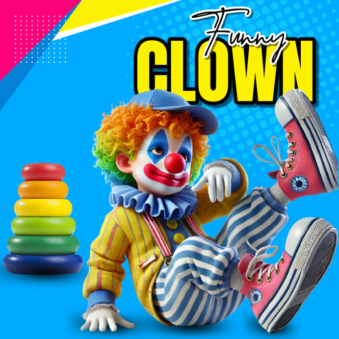 Blue Professional Clown Instagram Post Templat | PosterMyWall