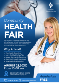 Blå Community Health Fair A2 Template