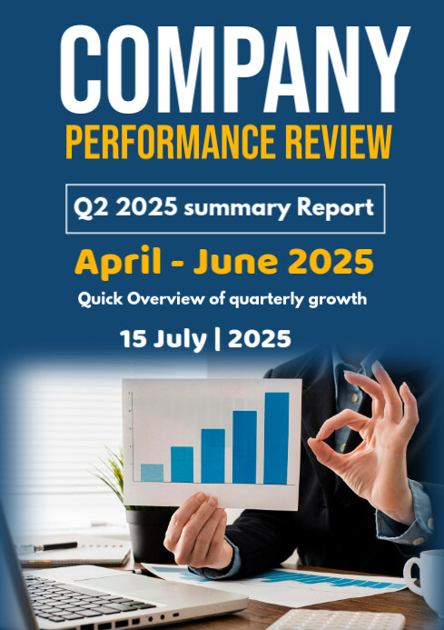 Performance Report Poster Copy of Blue Professional Company Performance Review A2 | PosterMyWall