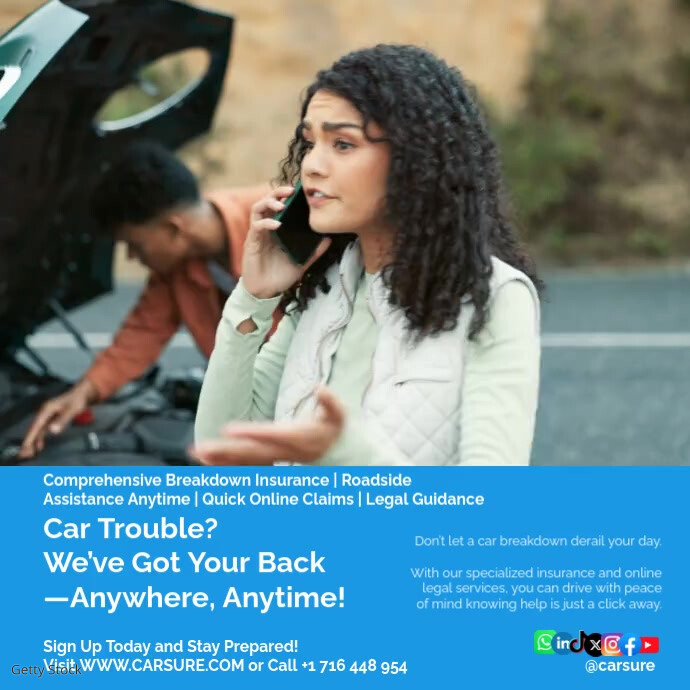 Insurance Breakdown Examples Car Breakdown Assistance Template | PosterMyWall