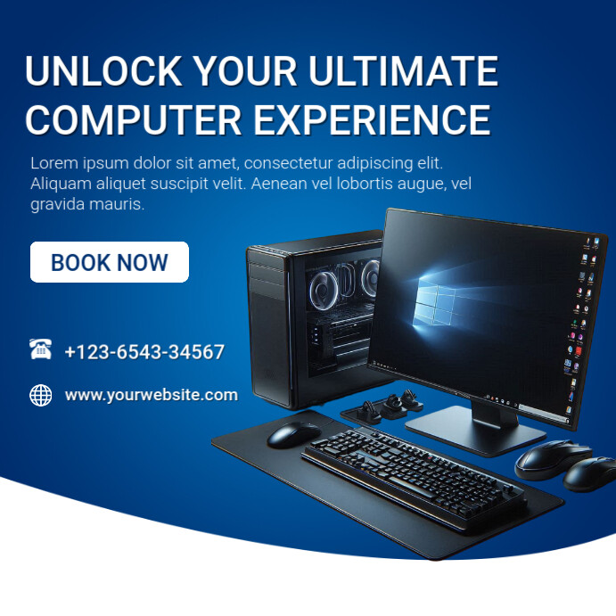 Computer Post Ideas Blue Professional Computer Instagram Post Template | PosterMyWall
