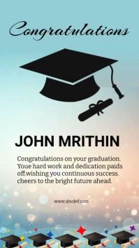 Blue Professional Congratulations On Completi Tampilan Digital (9:16) template