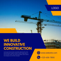 Niebieski Construction Business Instagram Post Template