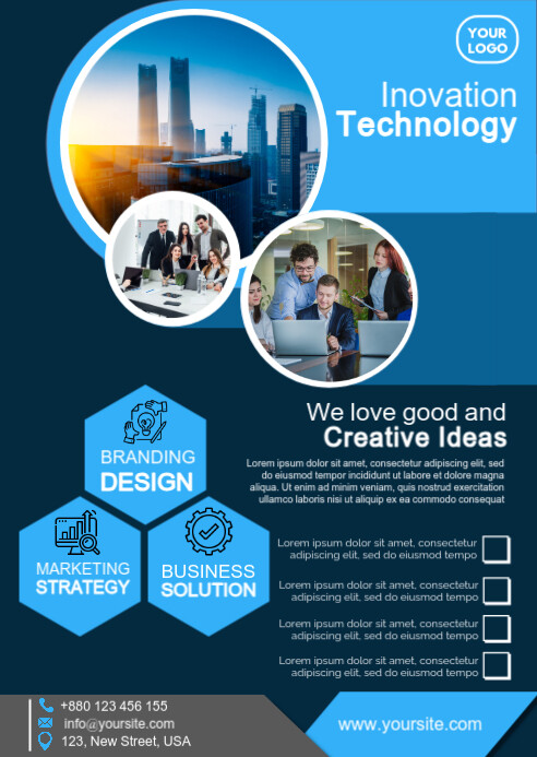 Copy of Blue Professional Corporate Business Flyer Template A6 ...