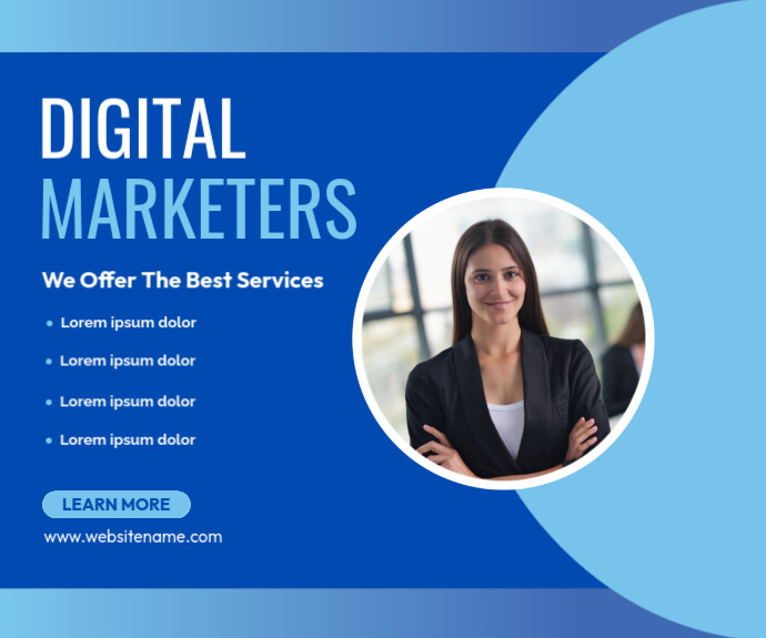 Blue Professional Corporate Business Medium Rectangle Retângulo médio template
