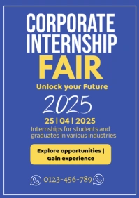 Blue Professional Corporate Internship Fair A2 template