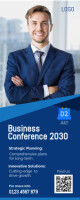 Blue Professional Corporate Roll Up Banner For Business Seminar & Conference 2' × 5' template