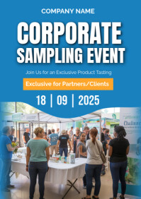 Blue Professional Corporate Sampling Event  A1 template