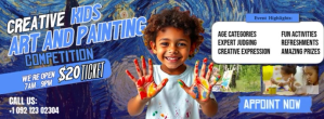 Blue Professional Creating Painting  Facebook Cover Photo template