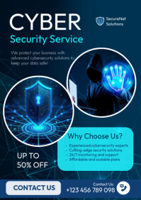 Blue Professional  Cyber Security Services Template A2