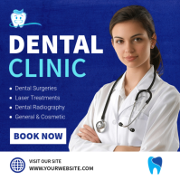 Blue Professional Dental Clinic Instagram Post template