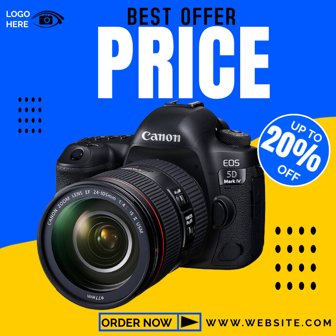 Blue Professional Digital Camera Best Offer I Template | PosterMyWall
