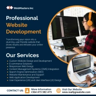 Blue Professional Digital Marketing, Social M 方形(1:1) template