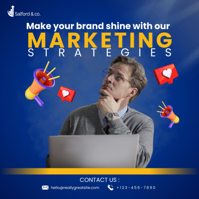 Blue Professional Digital Marketing Instagram Post Template | PosterMyWall