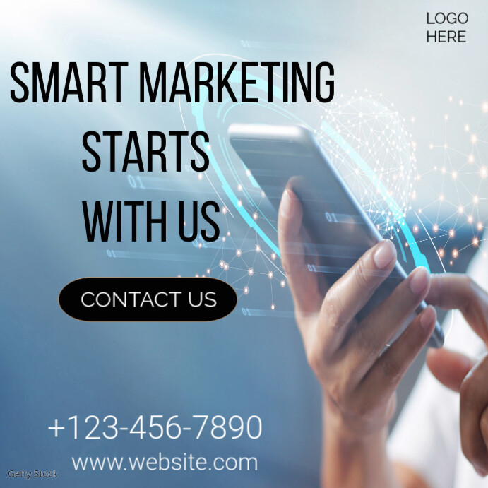 Blue Professional Digital Markiting Instagram Post Template | PosterMyWall