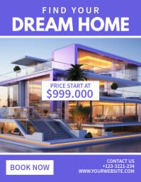 Blue Professional Dream Home Flyer (us Letter) template