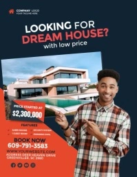 Blue Professional Dream House Real Estate  Fl Flyer (US Letter) template