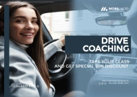 Blue Professional Drive Coach Postcard template