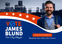 Bleu Election Campaign Postcard Template