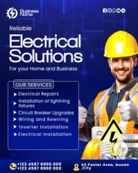 Blue Professional Electrical Service Flyer  Instagram Portrait template