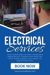 Blue Professional Electrician Classe Poster Plakat template