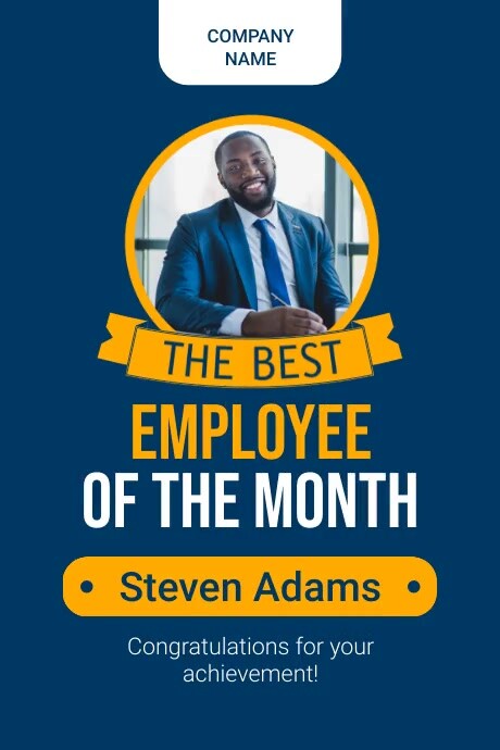 Blue Professional Employee Of The Month Poste Poster template