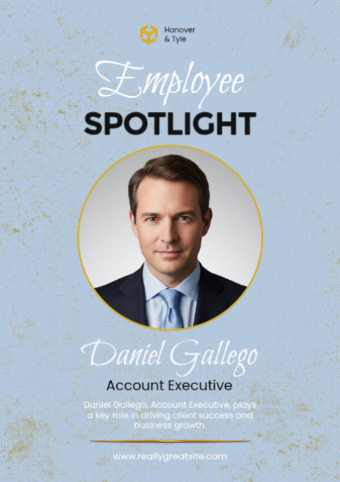 Blue Professional Employee Spotlight A2 Template | PosterMyWall