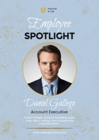 蓝色 Employee Spotlight A2 Template