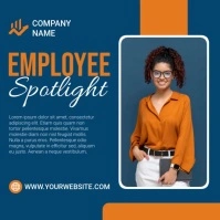 Blue Professional Employee Spotlight Instagram Post template