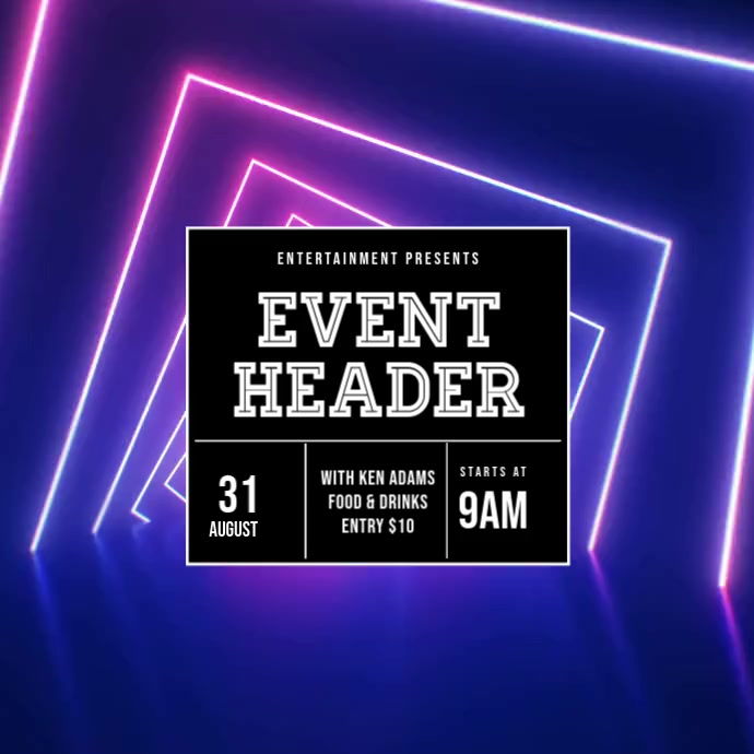 Abstract Event Image Header Blue Professional Event Header Square (1:1) Template | PosterMyWall