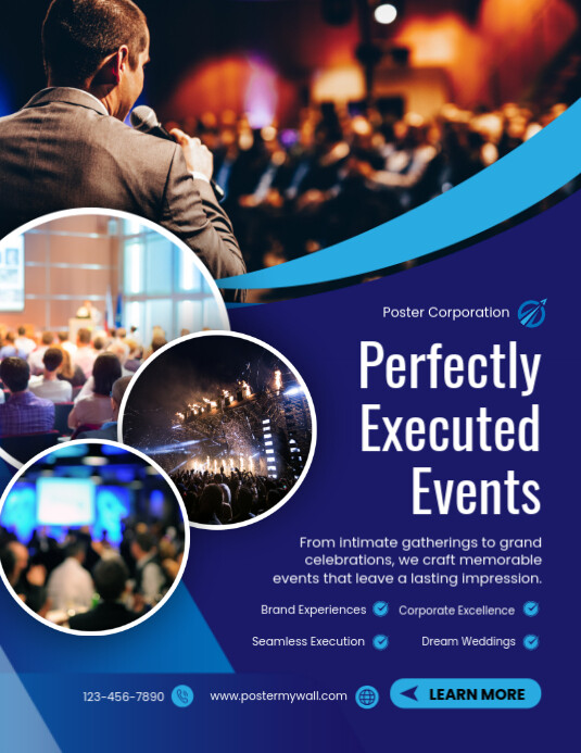 Blue Professional Event Management Services Flyer (us Letter) Template ...