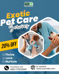 Blue Professional Exotic Pet Care Instagram Portrait template