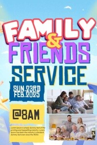 Blue Professional Family & Friends  Poster template