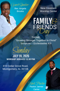 Blue Professional Family and Friends Day Poster template