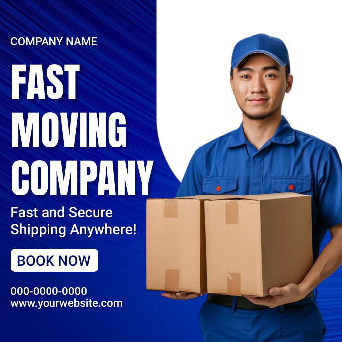 Fast Moving Team Blue Professional Fast Moving Company Instagr Template | PosterMyWall