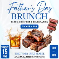 Blue Professional Father's Day Brunch Instagram Post Instagram-opslag template