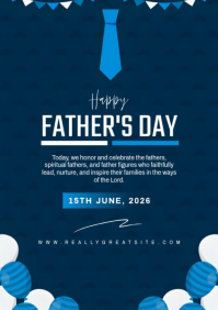 Blue Professional Father's Day Celebration A4 template