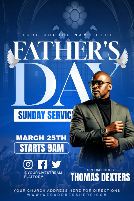 Father's Day Church Service Template | PosterMyWall