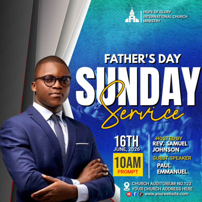 Father's Day Church Service Template | PosterMyWall