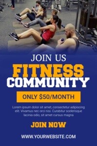 Blue Professional Fitness  Poster template