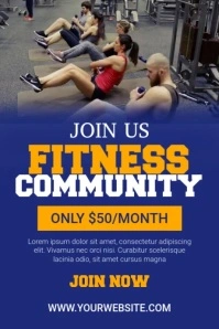 Blue Professional Fitness  Poster Affiche template