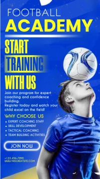 Blue Professional Football Academy  Instagram template
