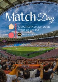 Blue Professional Football Match Day A1 template