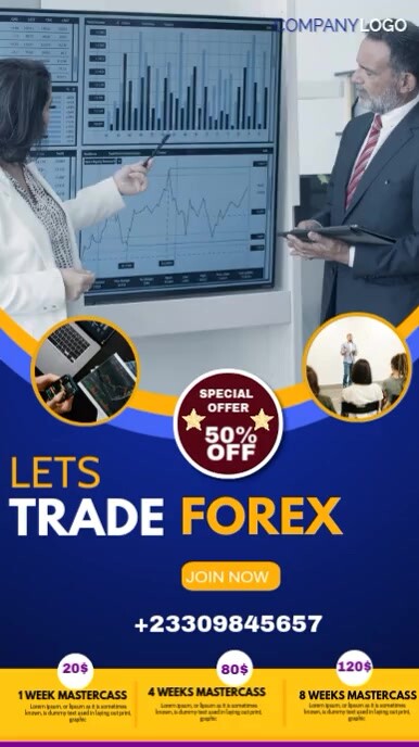 BLUE PROFESSIONAL fOREX, CRYPTOCURRENCY AND BITCOIN TRADING VIDEO AD TEMPLATE DESIGN Rolka Instagram