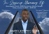 Blue Professional Funeral Flyer Postcard Postal template