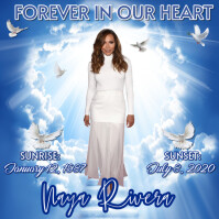 Blue Professional  Funeral Memorial Announcement Flyer Instagram Post template