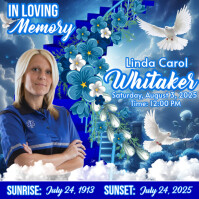 Blue Professional Funeral Memorial Announcement Flyer Instagram Post template