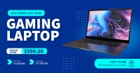 Blue Professional Gaming Laptop Facebook Shar template